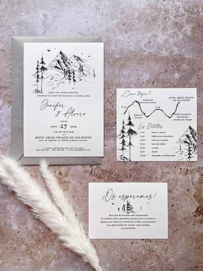Invitación de Boda Montaña