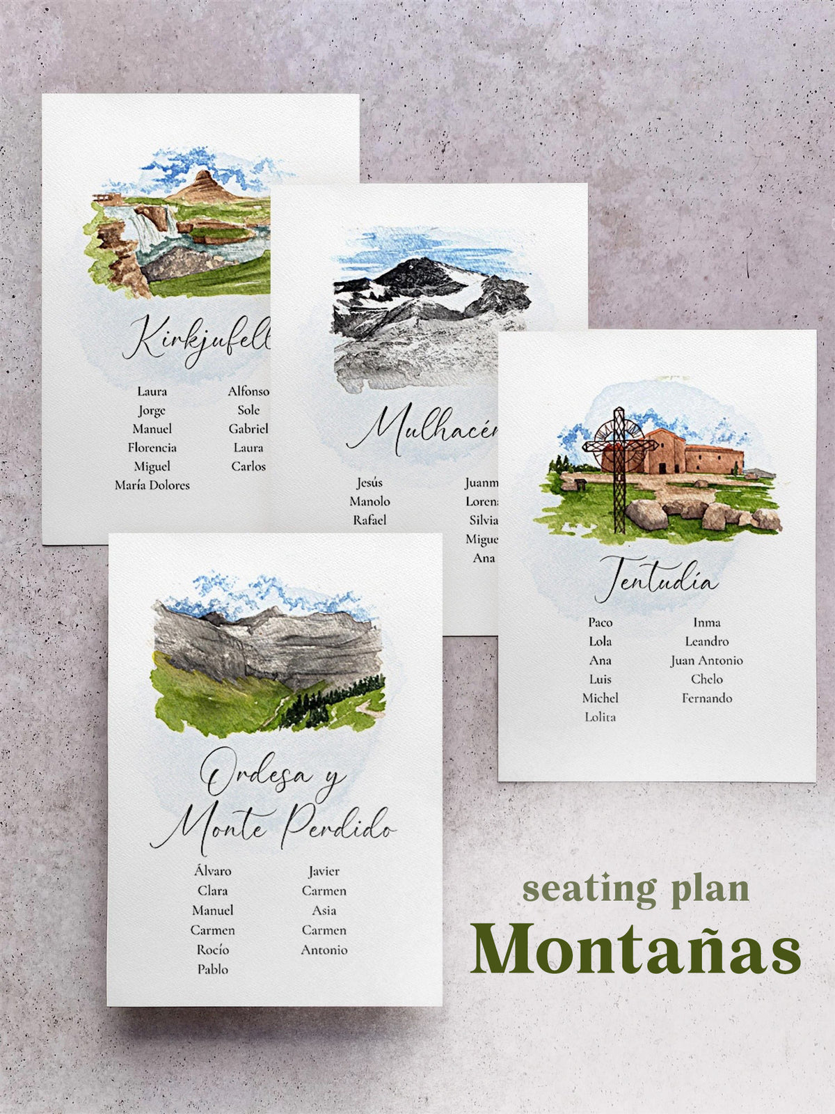 Seating Plan/Meseros Montañas