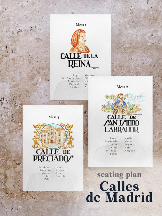 Seating Plan/Meseros Calles de Madrid