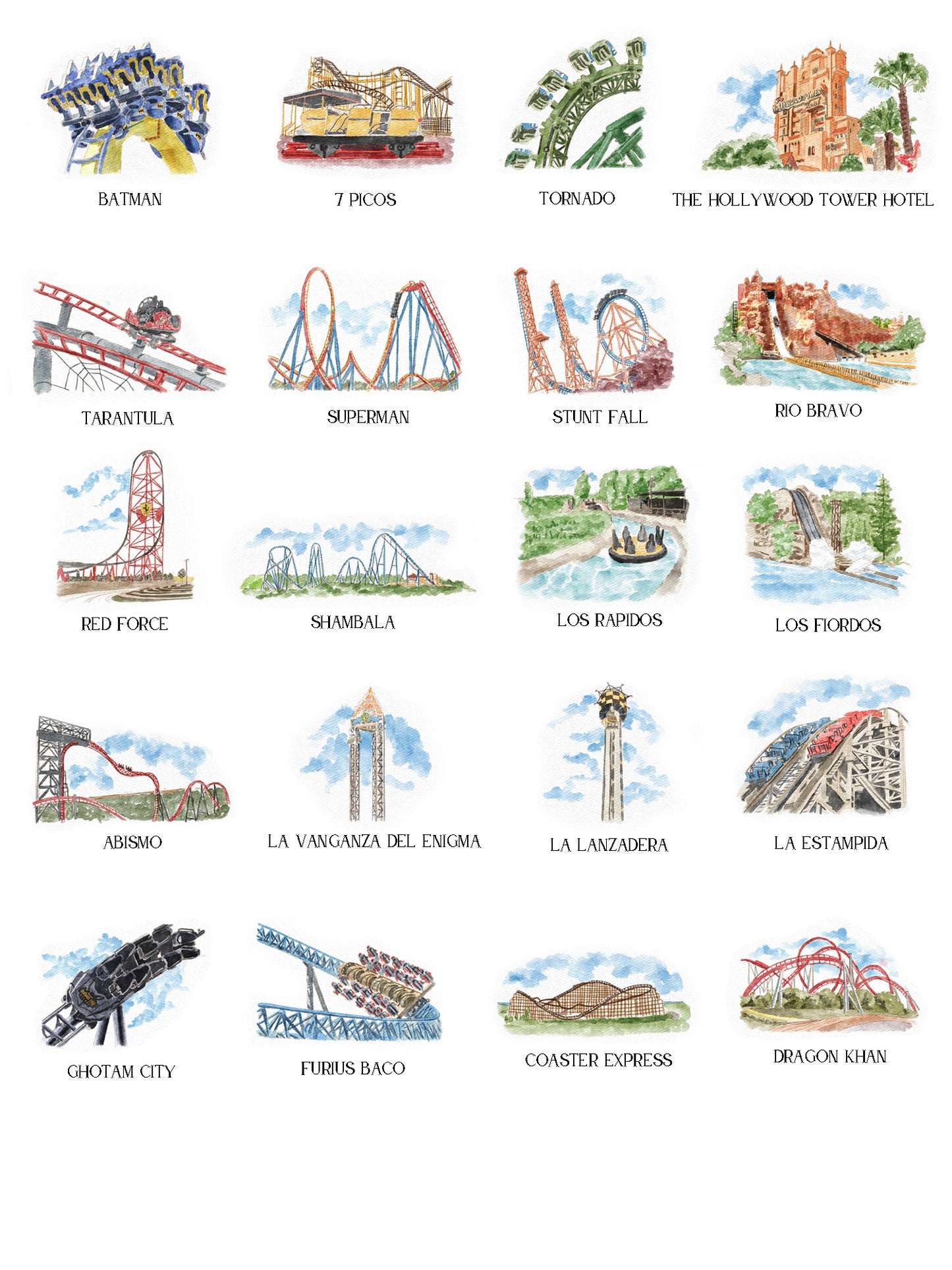 Seating Plan/Meseros Montaña Rusa