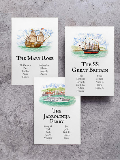 Seating Plan/Meseros Barcos