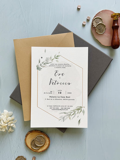Invitación de Boda Flores Vintage