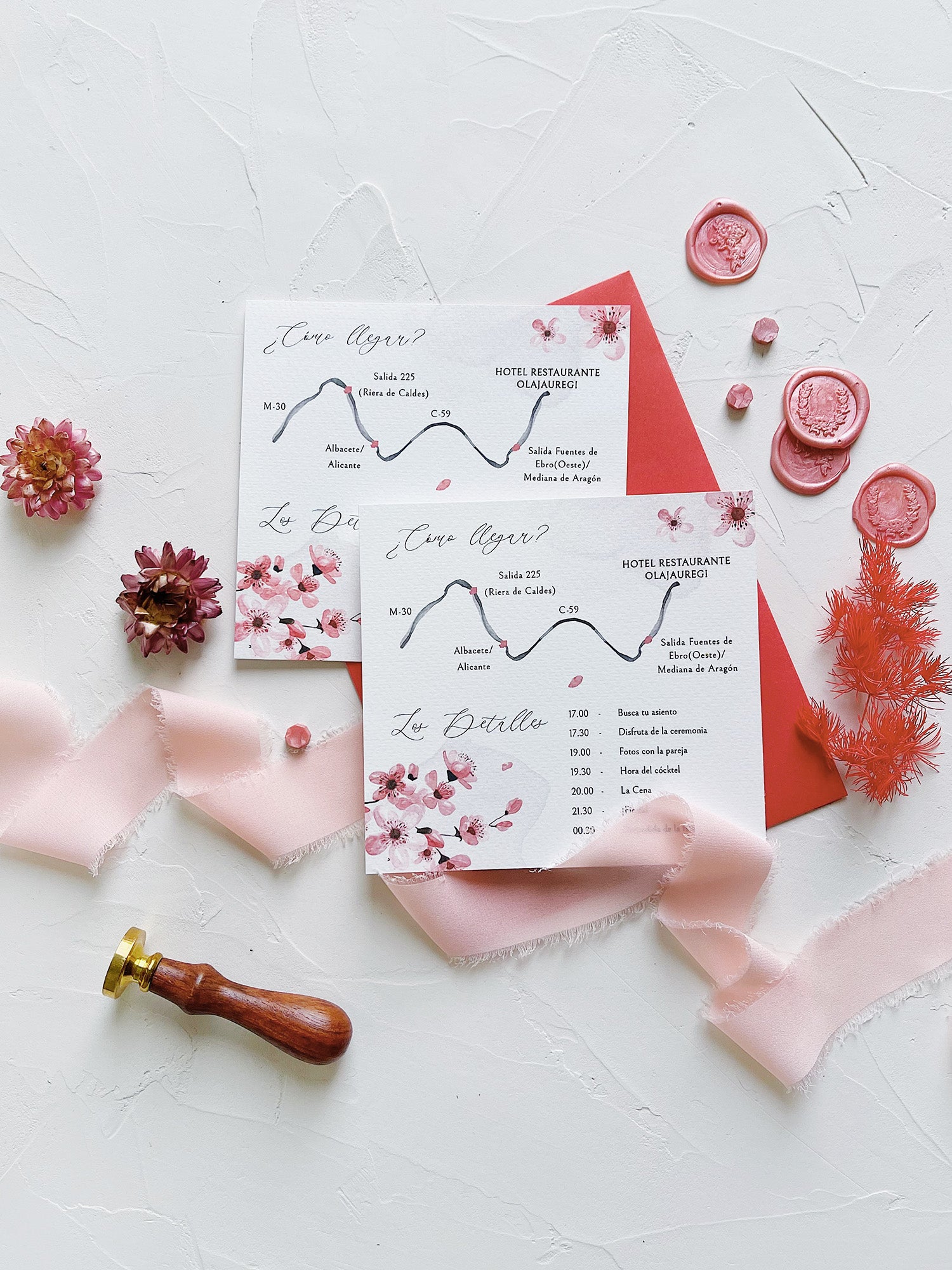 mapa de Boda Flor de Cerezo