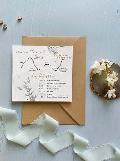 Invitación de Boda Flores Vintage