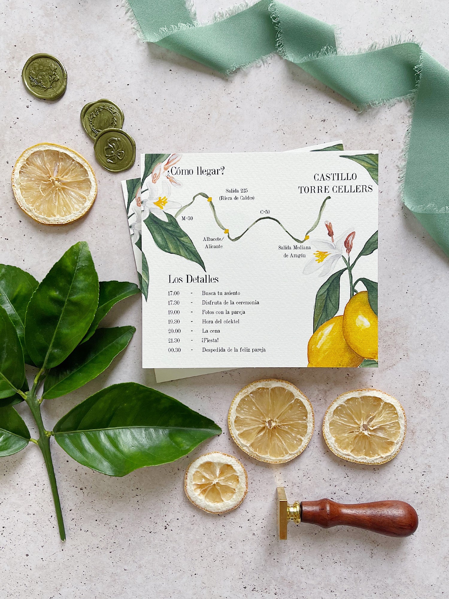 Invitación de Boda con frutas
