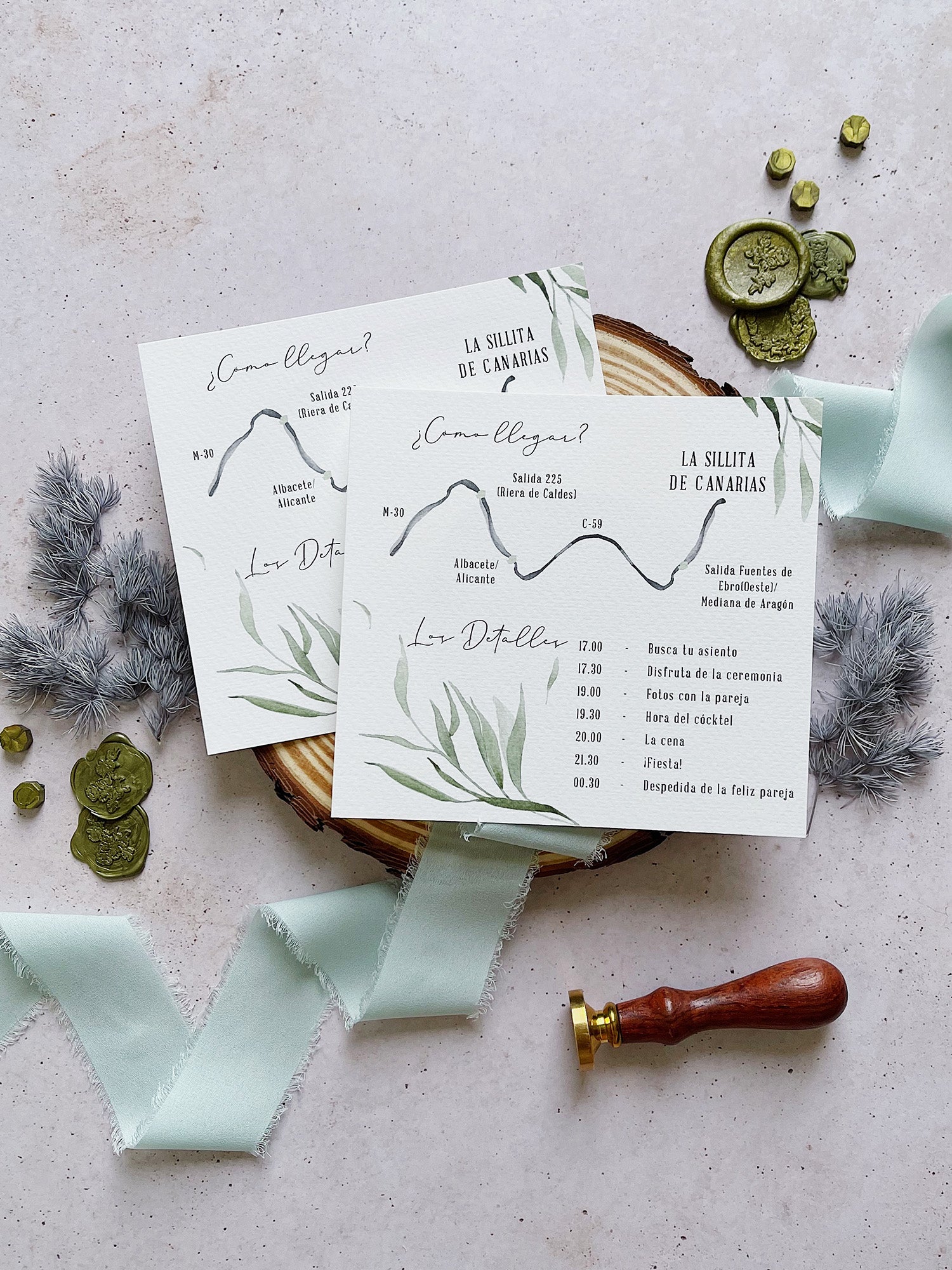 mapa de Boda Hojas Verdes