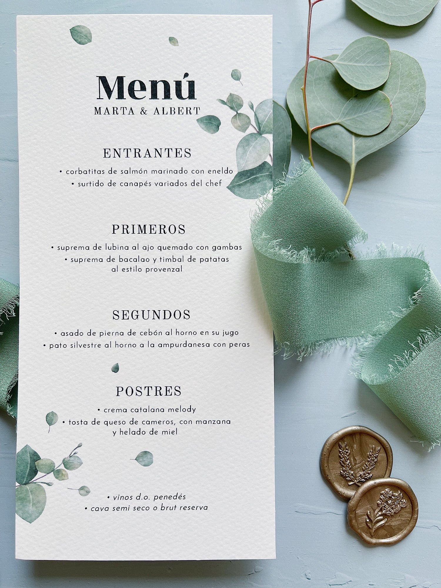 Menú de Boda planta Eucalipto