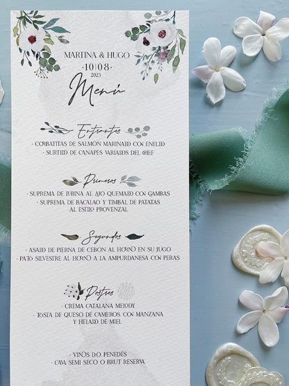 Menú de Boda Flores Blancas