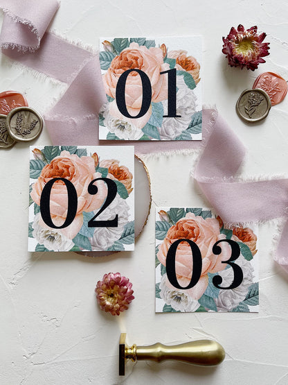 Número de Mesa Rosas Vintage