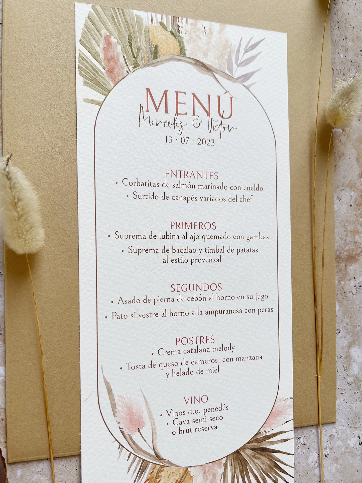 Menú de Boda Bohemia