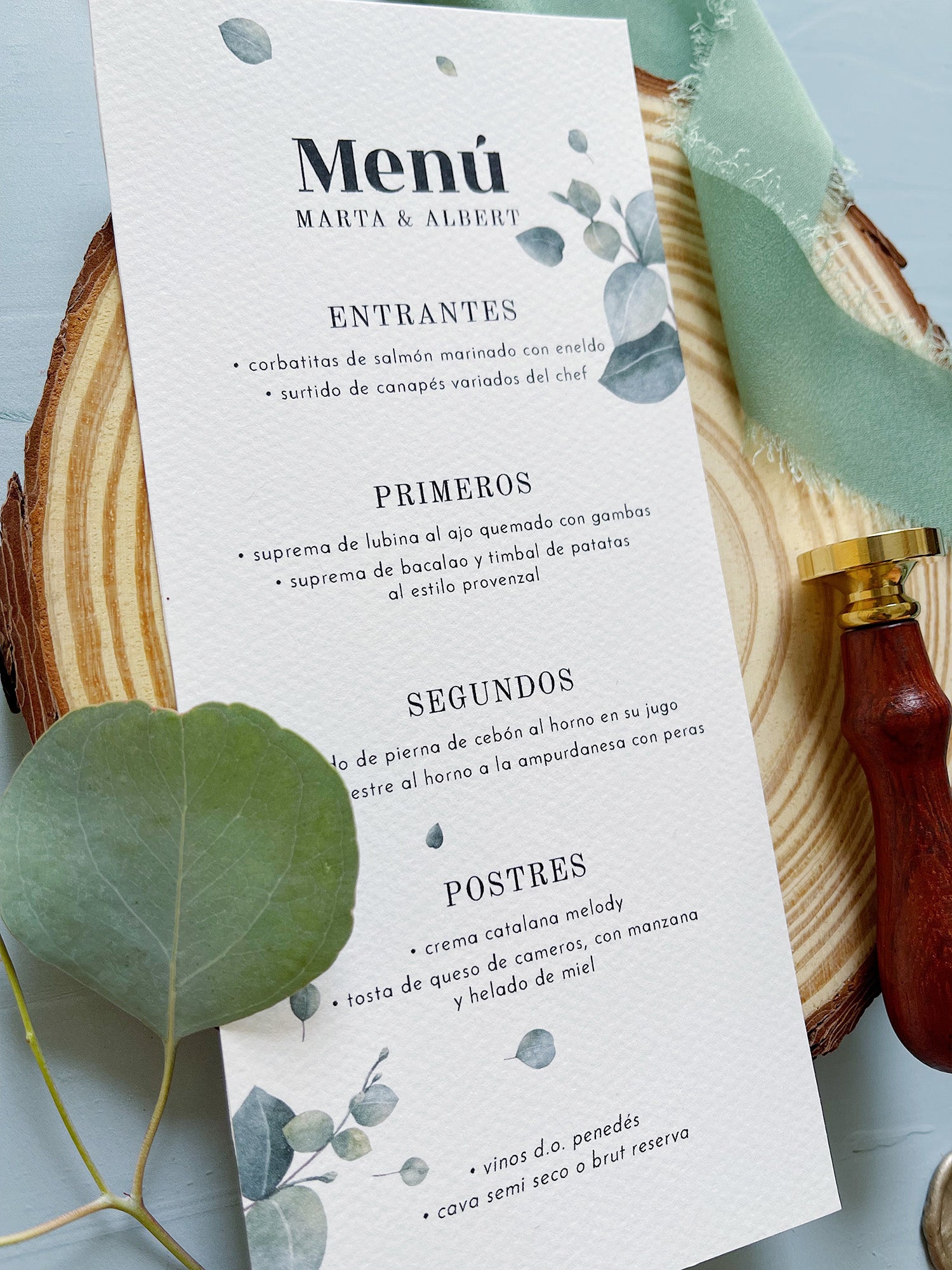 Menú de Boda flor Eucalipto