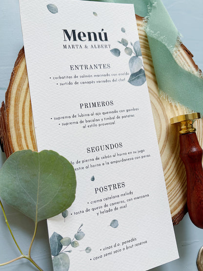 Menú de Boda flor Eucalipto