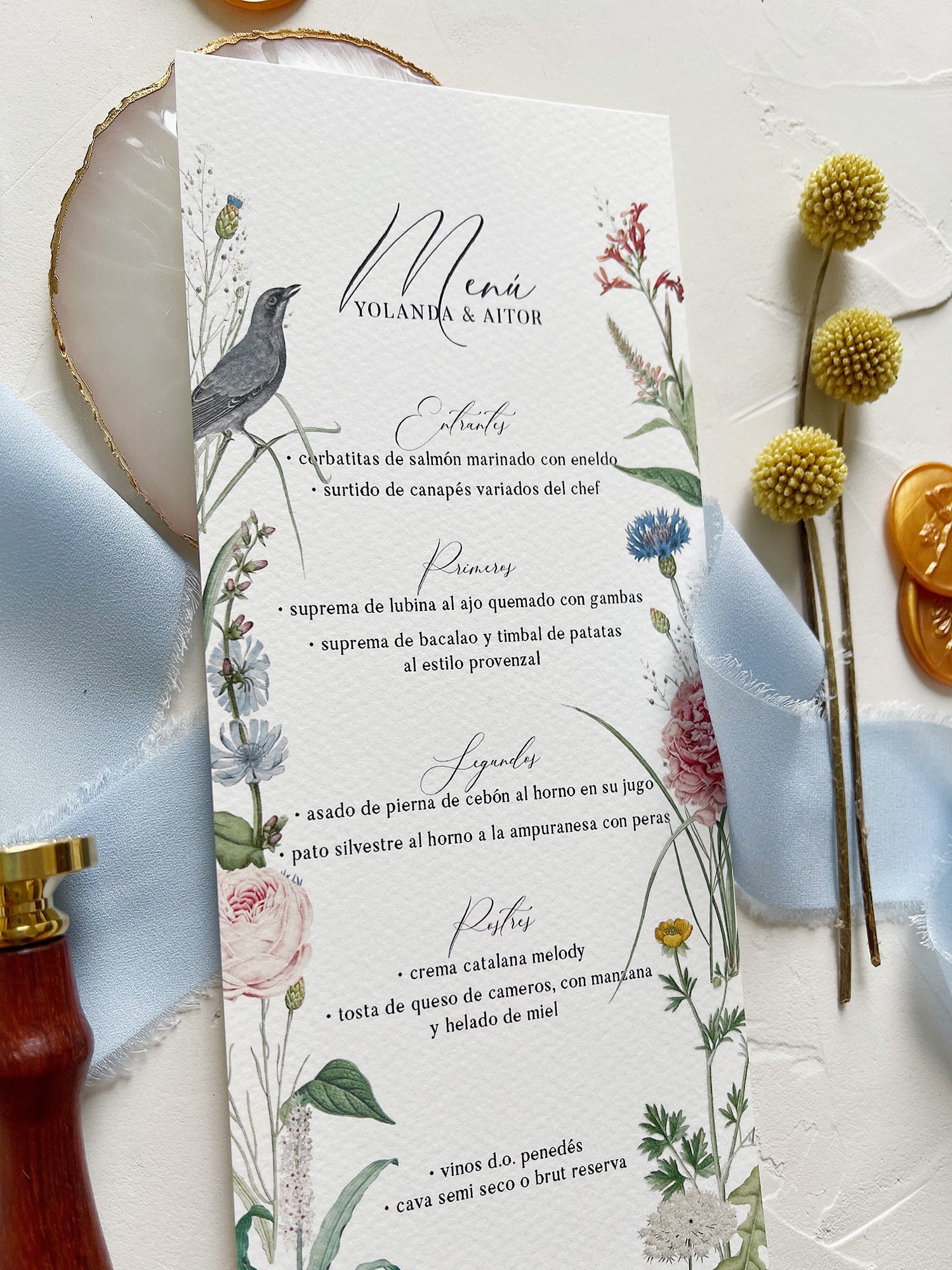 Menú de Boda Azul