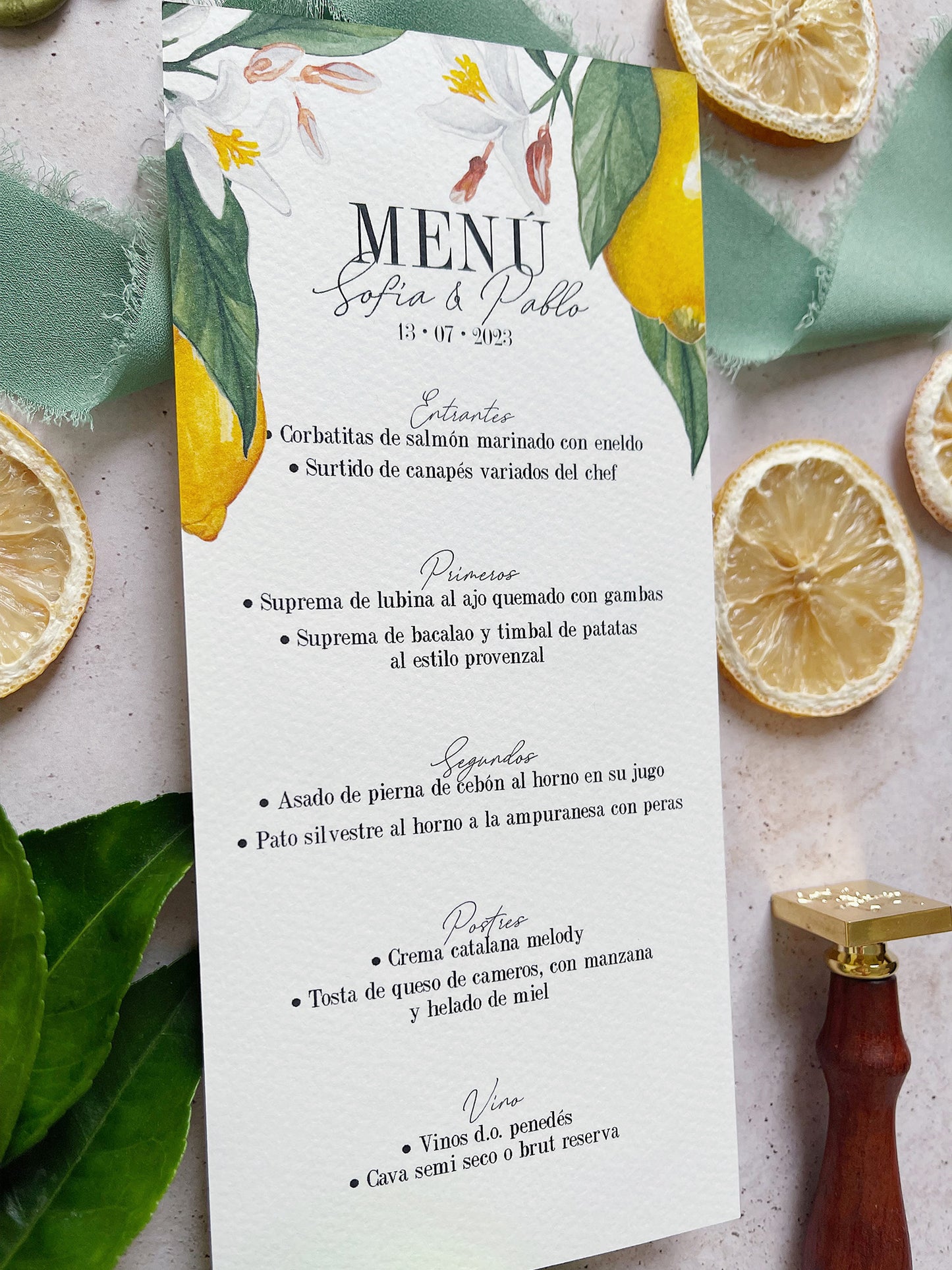 Menú de Boda Limón