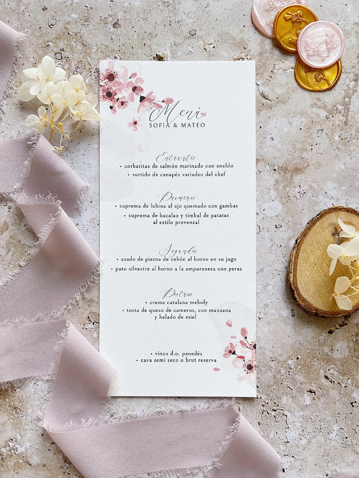 Menú de Boda Flor de Cerezo