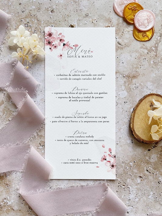 Menú de Boda Flor de Cerezo