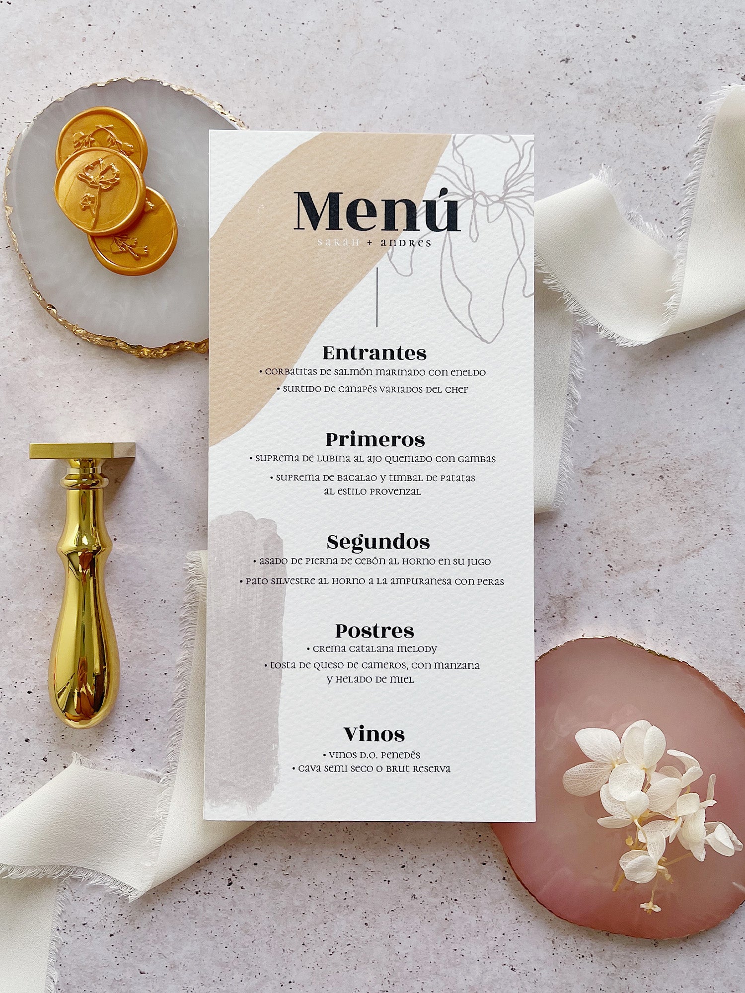 Menu Formas Menú de Boda Formas Abstractas – lainvitaciondeliana
