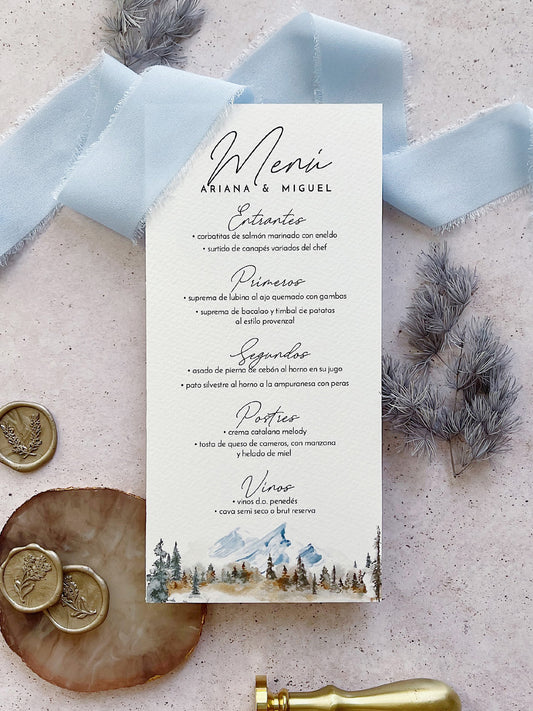 Menú de Boda Montaña Acuarela