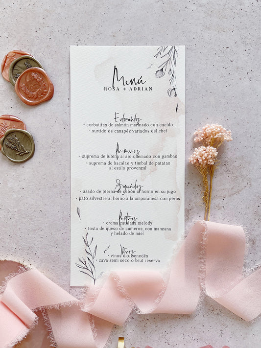 Menú de Boda Rosa Palo
