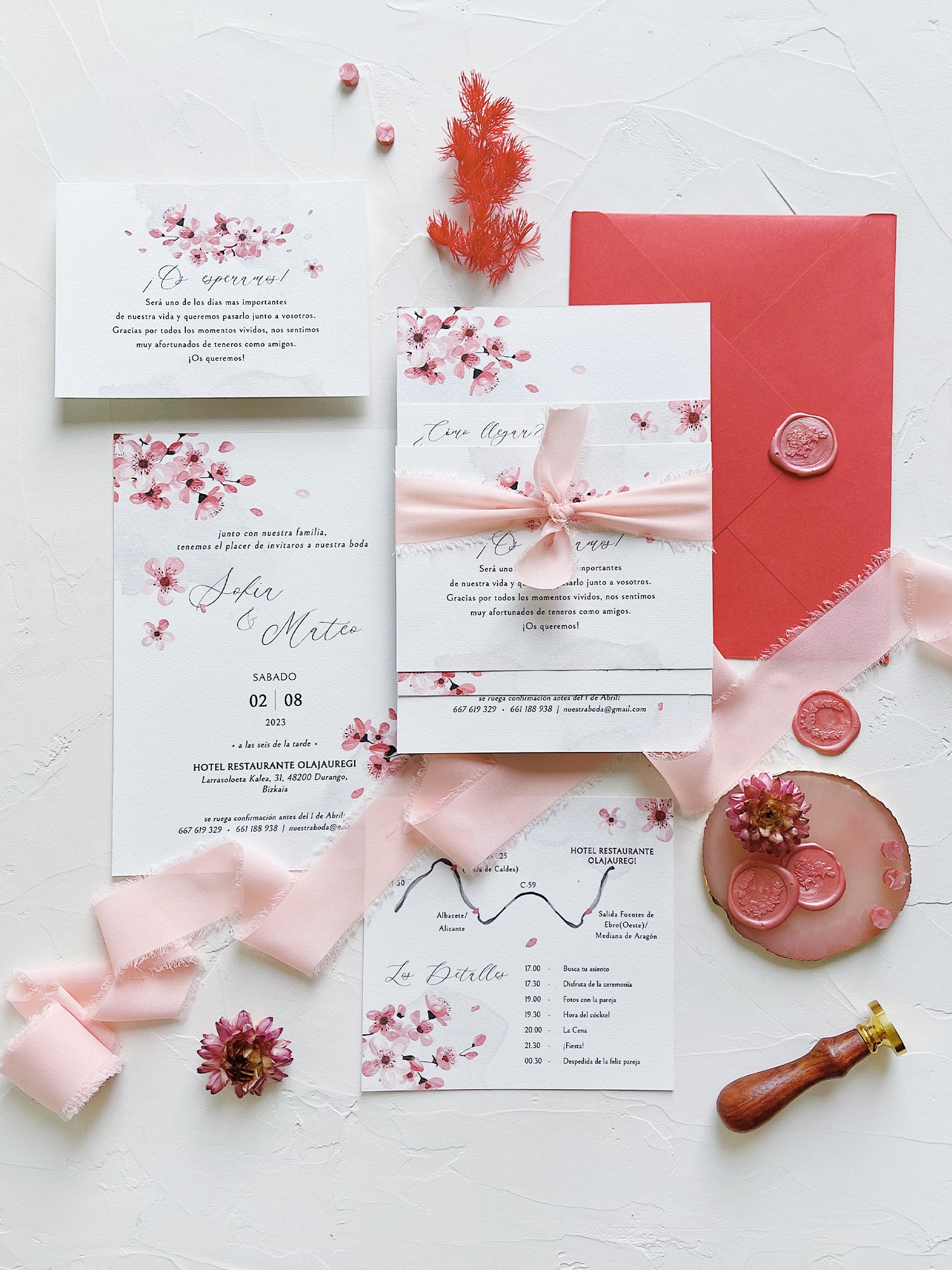 invitacion de boda cerezo