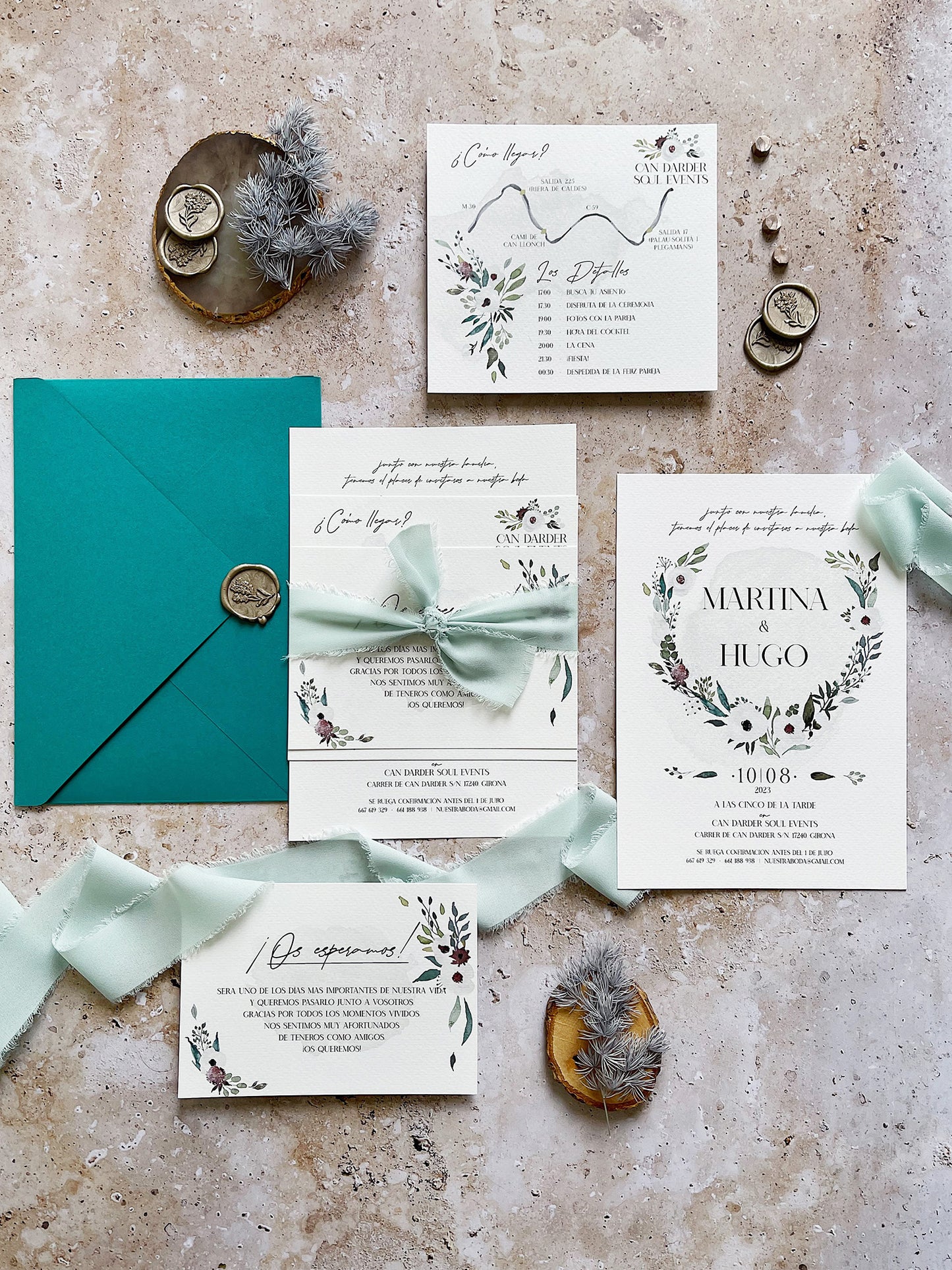 Invitación de Boda con rosas Blancas