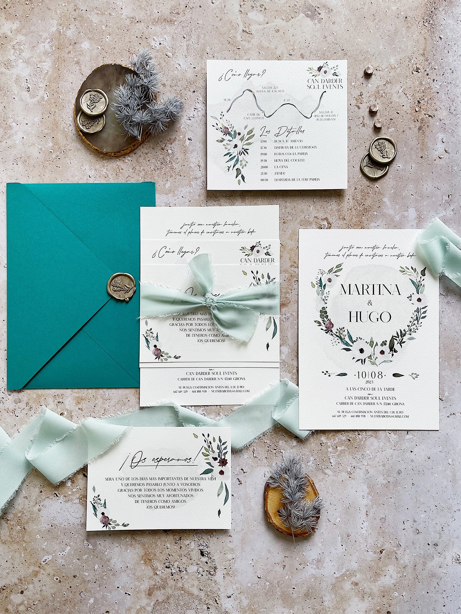 Invitación de Boda con rosas Blancas