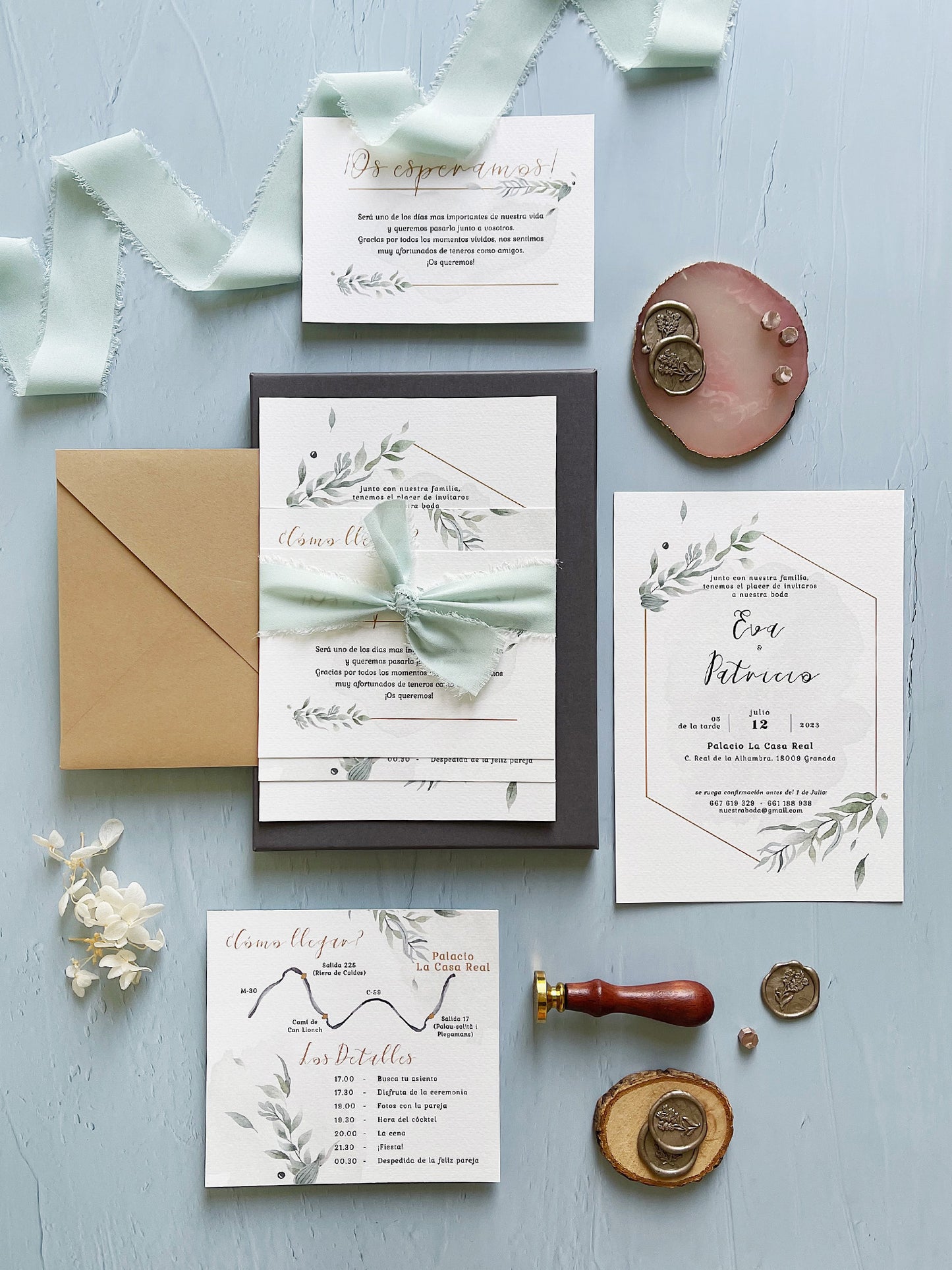Invitación de Boda Flores Vintage
