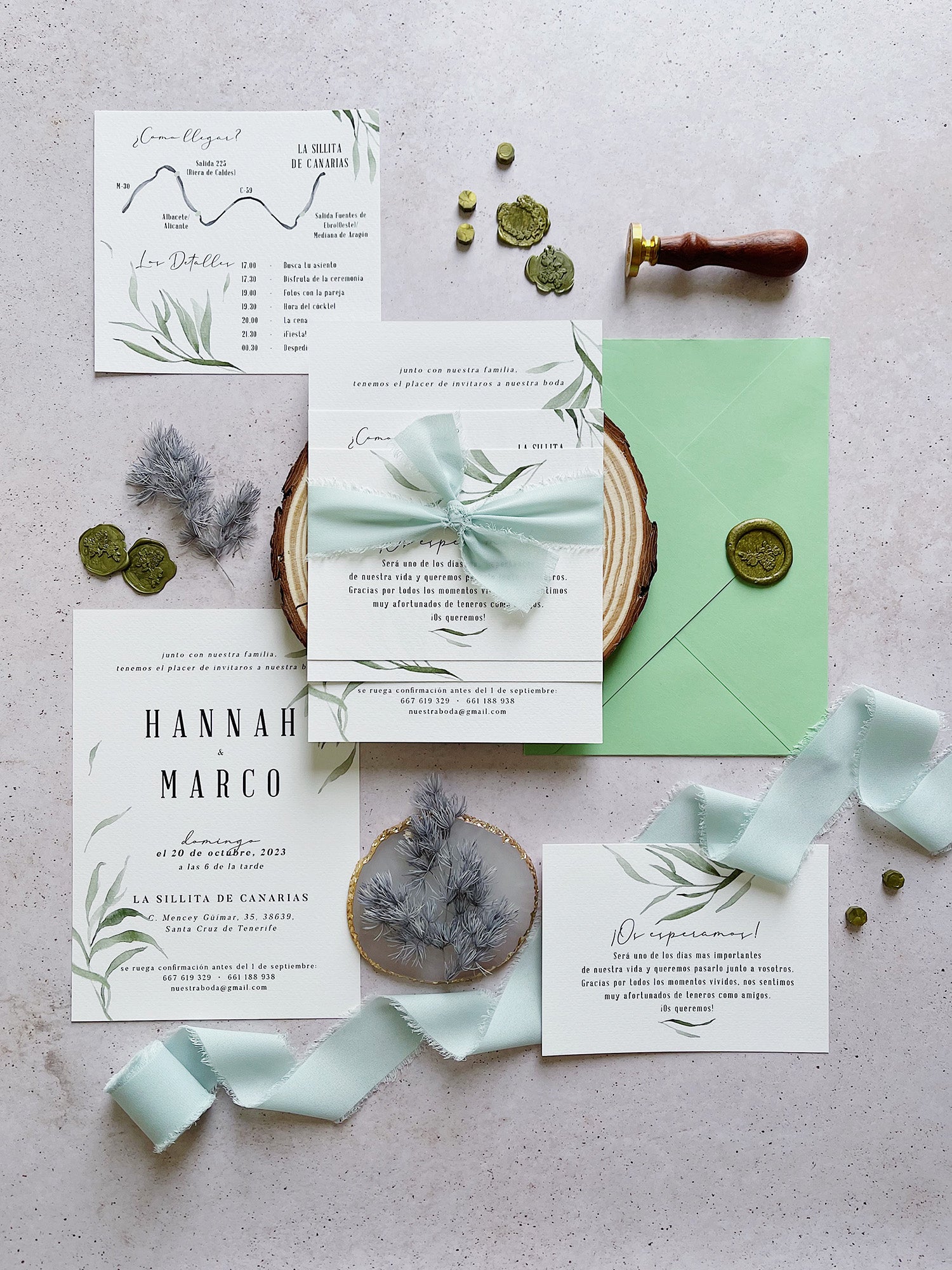Invitación de Boda Hojas rustico