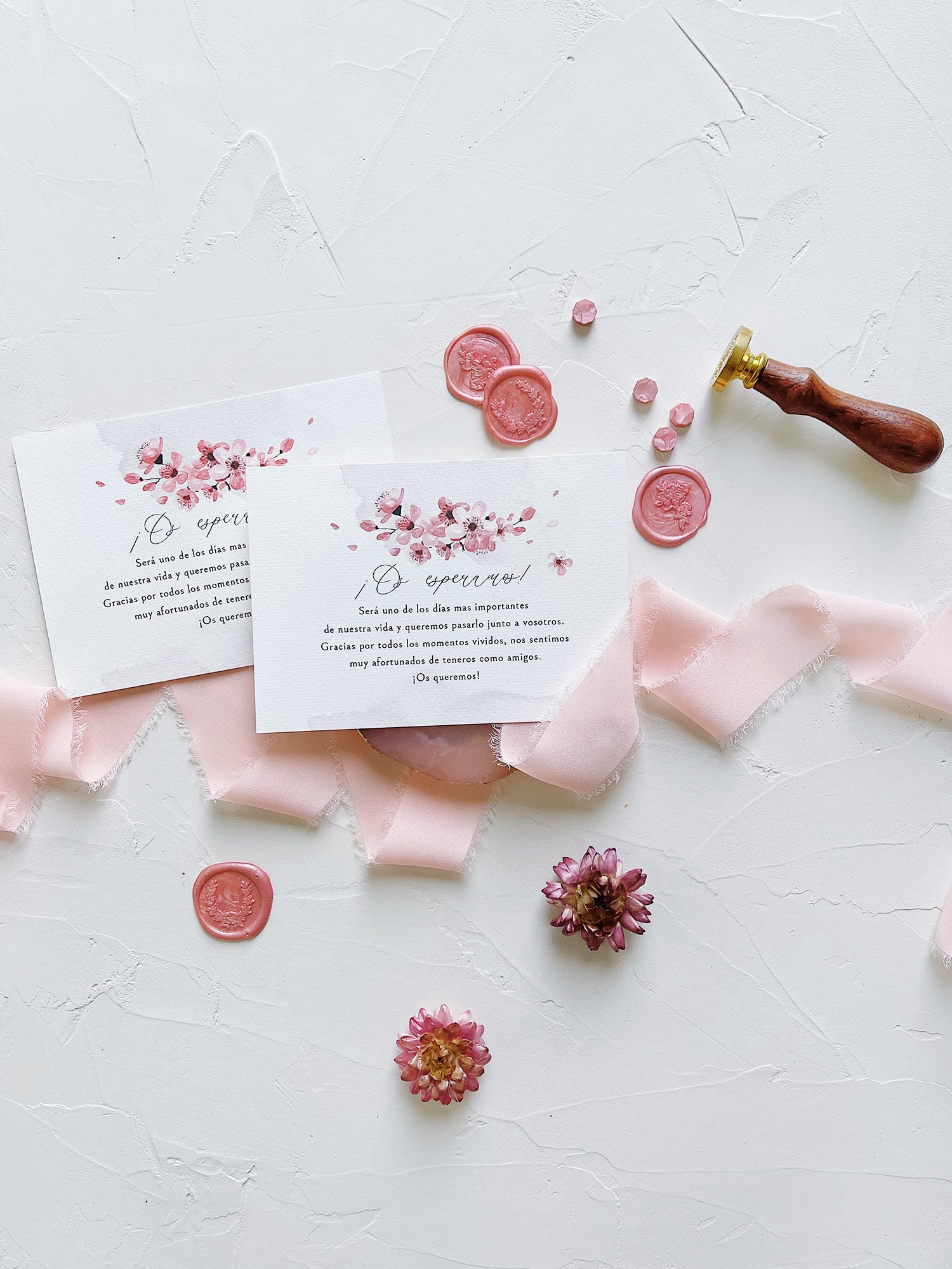 Invitación de Boda color  Cerezo