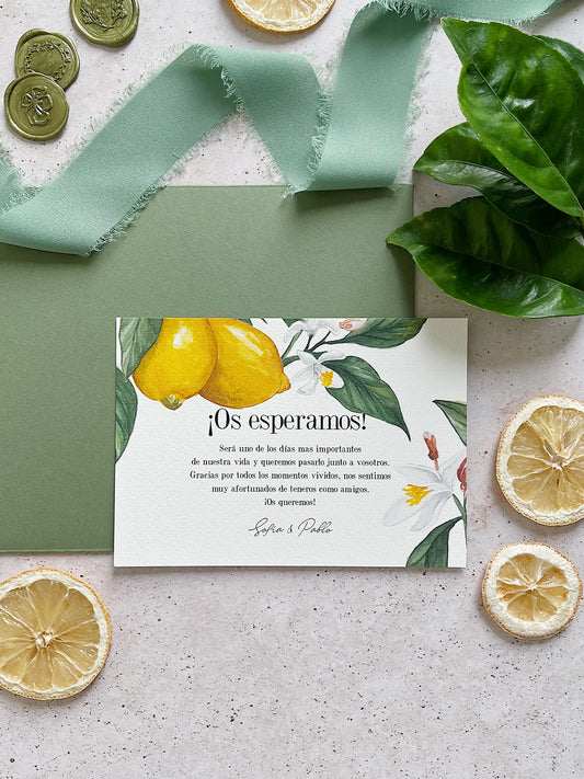 Tarjeta de Agradecimiento Limón