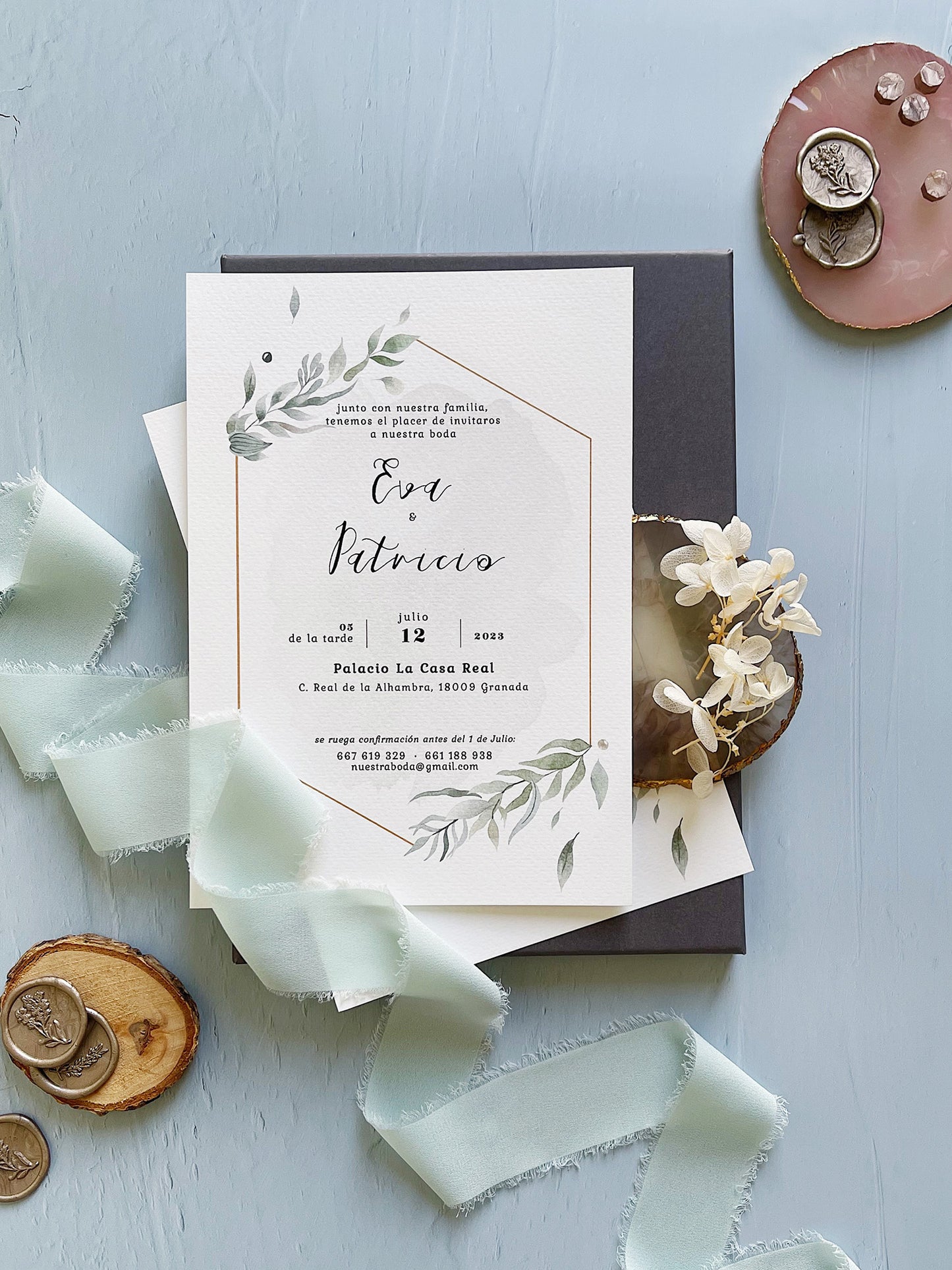 Invitación de Boda Flores Vintage