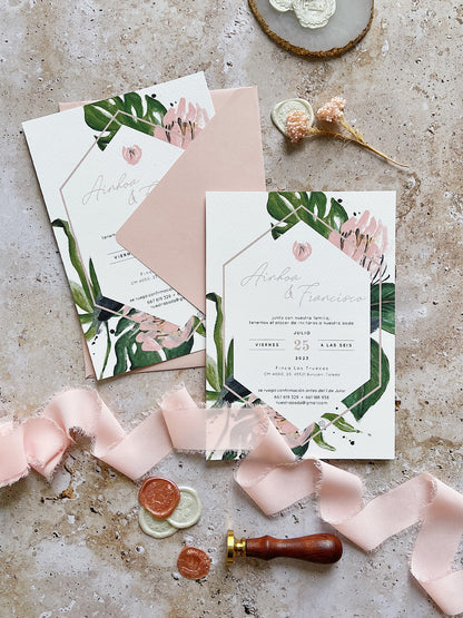 Invitación de Boda Tropical